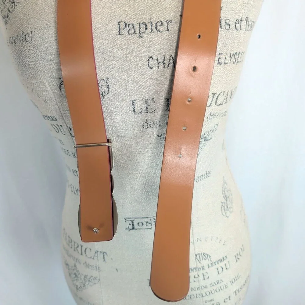 Vintage Y2K Dolce Gabbana Logo Belt 36 Large Red Patent Leather 90cm - Picture 7 of 12